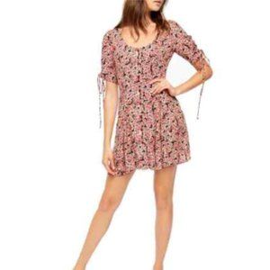 Free People Lace-Up Minidress Black Combo M - new never worn